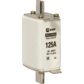 Плавкая вставка EKF PROxima ППН-33 160/125А габарит 00