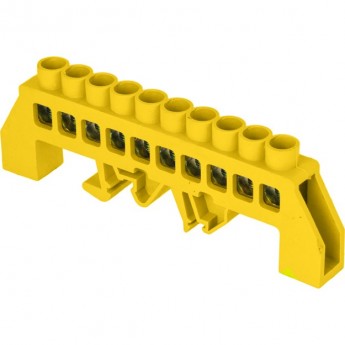 Шина EKF PROXIMA "0" РЕ 8х12мм 10 отверстий латунь желтый нейлоновый корпус комбинированный