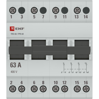 Трехпозиционный переключатель EKF ТПС-63 4P 63А PROxima Трехпозиционный переключатель EKF ТПС-63 4P 63А PROxima